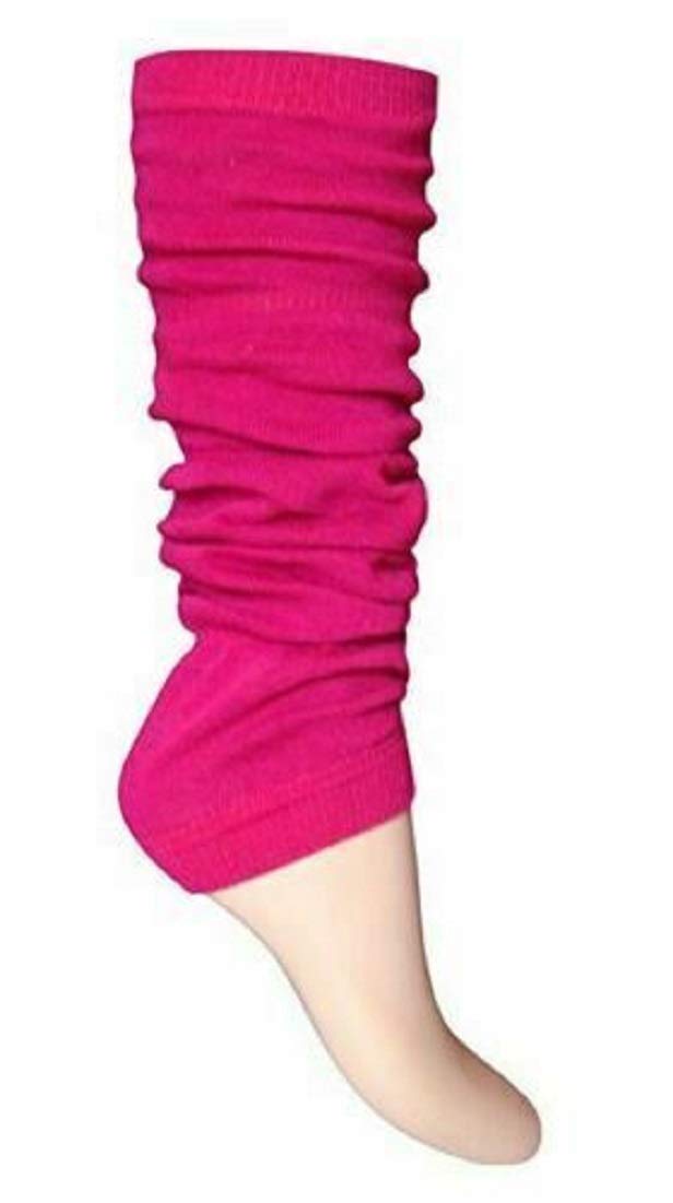Hiffy Kids Girls Plain Leg Warmer Girls School Dance Wear Legwarmer Tutu Fancy (Neon Pink)