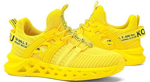 Koppu Boys Girls Shoes Non-Slip Tennis Shoes Fashion Lightweight Breathable Kids Sneakers For Little Kids/Big Kids(Yellow 10) #TOP7