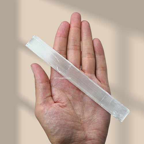 Image of Crystal Heaven Certified Selenite Wand Charging Plate Stick-Pack Of 3 Selenite Crystal 6 inch Stick To Charge,Cleansing Re-Energy Work,Meditation And Pooja(Rectangular)
