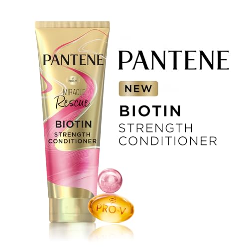 Image of Pantene Miracle Rescue Biotin Strength Conditioner | 10x Stronger Hair | Lightweight, smooth | Suitable for all hair types | 80ml