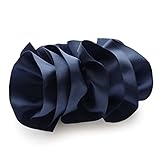 [ジュエルボックス] JewelVOX バナナクリップ ヘアアクセサリー レディース ドレープ グログラン 大きめ 大人 おしゃれ ネイビー