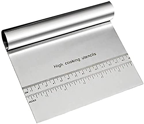 DAYONG Cake Scraper Cutter Pastry Scraper Dough Chopper, Food Pizza Bread Separator Scale Knife Stainless Steel Smoother Kitchen Baking Tool (1Pcs)