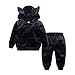 Produktbild WEXCV Baby Kleidung Set Jungen Mädchen Lange Ärmel Einfarbig Sport Freizeit Flanell Sweatshirt Mit Kapuze Pullover + Hosen Herbst Winter Warm Cute 1-8 Jahre Outfit 2 Stücke