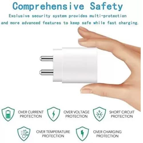 Image of 25W [BIS Certified] Type-C Fast Charger Adapter with Cable Compatible with Samsung Galaxy S26,S25,S24, S23,S22,S21,S20 /Ultra /Fe,A55,M35,M17,M56,M07,M06, A17,A14, A35,F15. S /F /M /A /Z Series (White)