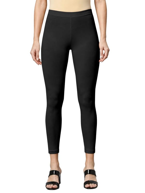 Image of TRENDMALLS Women's Microfiber Elastane Stretch Soft Cropped Leggings with Ultrasoft Waistband for Women
