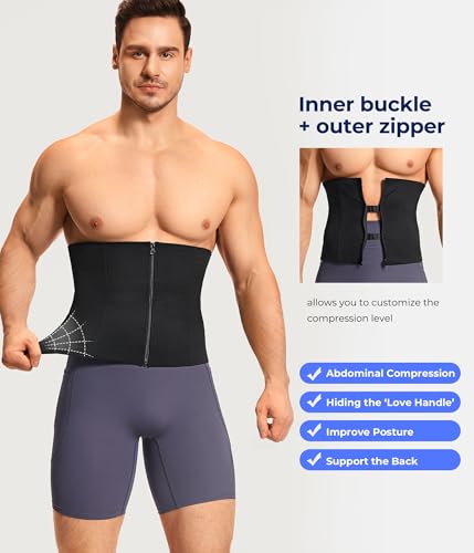 TAILONG Waist Trainer for Men Shapewear Tummy Control Body Shaper Slimming Girdle Fajas para Hombres Corset with Zipper2