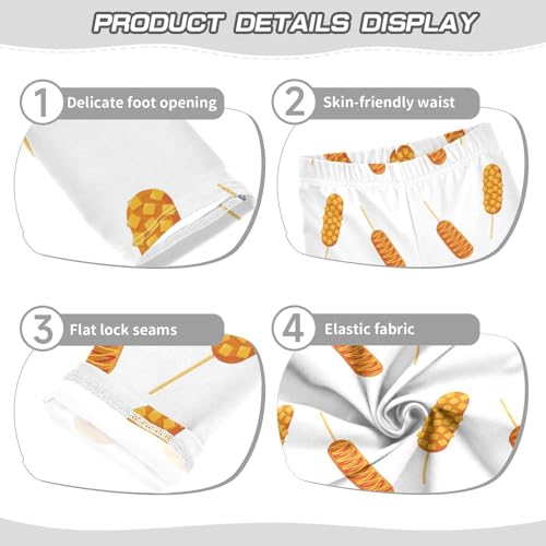 ZZKKO Girls Leggings Korean Corn Dog Toddler Girls Clothes Leggings for Girls Toddler Girls Leggings 3-4T3