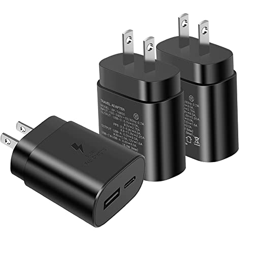 Type C Charger, 25W USB C Wall Charger Dual Port Fast Charging Compatible with Samsung Galaxy S22/S22 Plus/S20/S21 Ultra Plus,Note 20/Note 10 Plus, Pixel 6 Pro/S8/S9