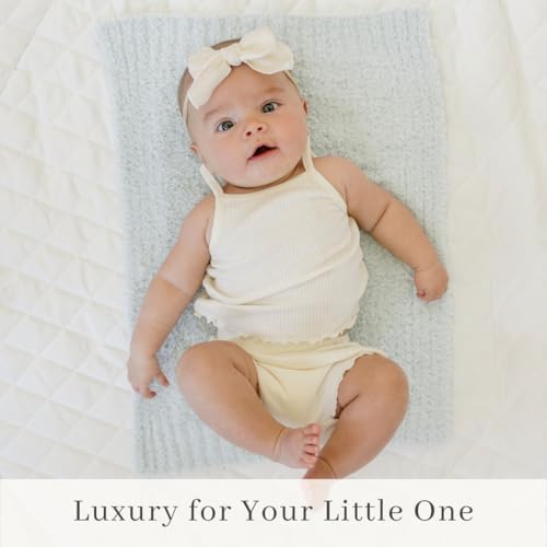 Image of SARANONI Bamboni Baby Blanket | Luxury Plush Super Soft Blanket | Breathable Comfort Infant Baby Blankets for Boys & Girls | Sky Blue, Mini - 15 inch x 20 inch