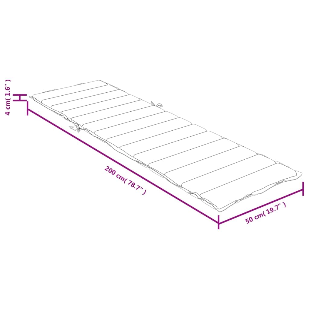 vidaXL Cuscino per Lettino Prendisole Crema Mélange 200x50x4cm Tessuto