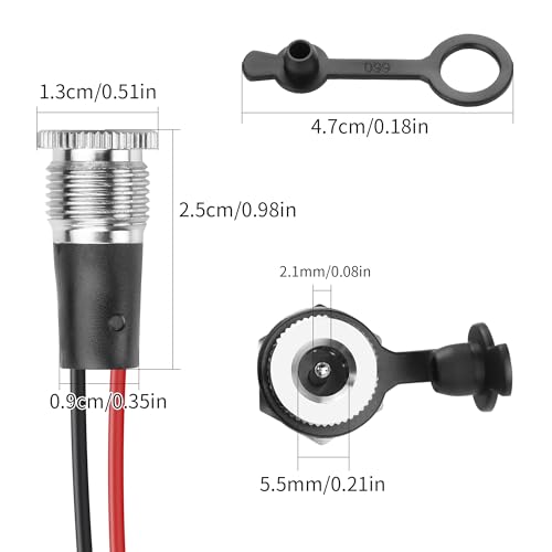 YACSEJAO DC5521 Pack 4 Conectores DC 5.5x2.1mm Hembra miniatura 2
