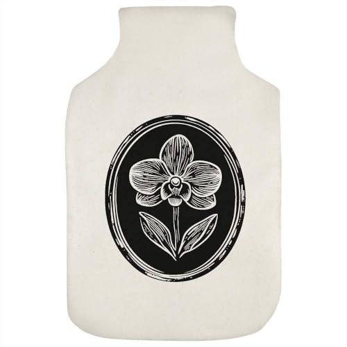 'Orchid Flower in Oval Frame' Hot Water Bottle Cover (HW00038258)