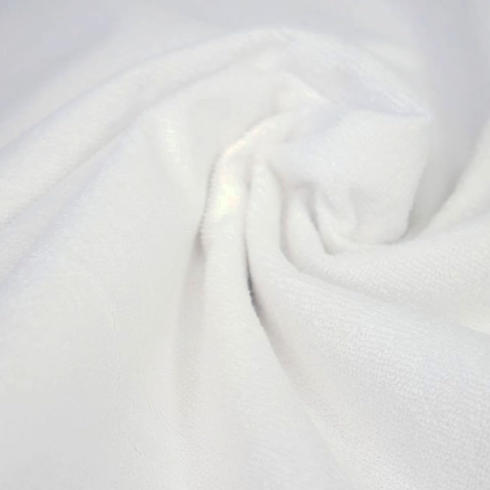 Oh Sew Crafty Limited White Laminated Water Resistant Terry Towelling Fabric 145Cm Wide (Sold Per Metre) (White)