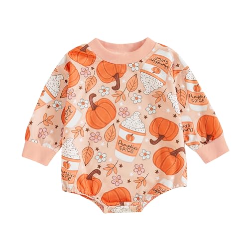 Image of BemeyourBBs Newborn Baby Boy Girl Fall Winter Clothes Long Sleeve Bubble Sweatshirt Romper Cute Infant One Piece Outfit