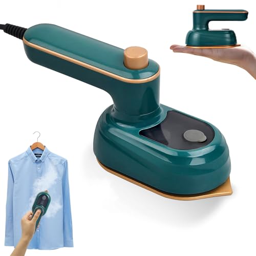 Idota Dampfbügeleisen Mini, Reise Bügeleisen Faltbares,Reisebügeleisen Mini Leicht,Dampfbügeleisen Reise, Schnelles Aufheizen,Trocken und Nassbügeln,Reise Dampfbügeleisen für Zuhause Unterwegs (Grün)