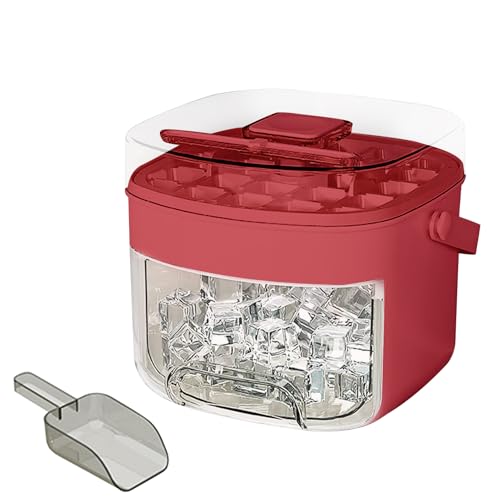 Bandejas Para Hielo Para Congelador,Cubitera Para Hacer Cubitos De Hielo Rápidos - Diseño Tipo Prensa Antiadherente Con Asa Y Tapa Para Uso Diario En Cocina, Picnic, Camping Y Reuniones