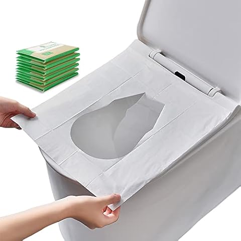 60 Pack Toilet Seat Covers Disposable Flushable Paper for Travel Friendly Packing for Kids Potty Training and Adult Cover