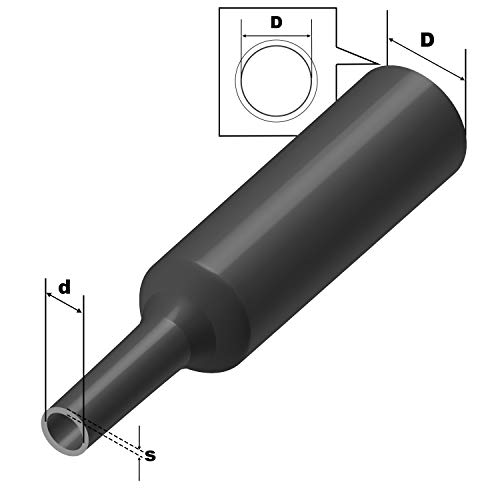 ISOLATECH Schrumpfschlauch Meterware schwarz ohne Kleber Ø5/16inch (8mm) 10ft (3 Meter) Schrumpfverhältnis 2:1 Set Polyolefin zum Isolieren von Kabel Lötverbindungen unbeschriftet UV beständig
