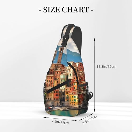 Bolso tipo bandolera con estampado de Italia miniatura 3