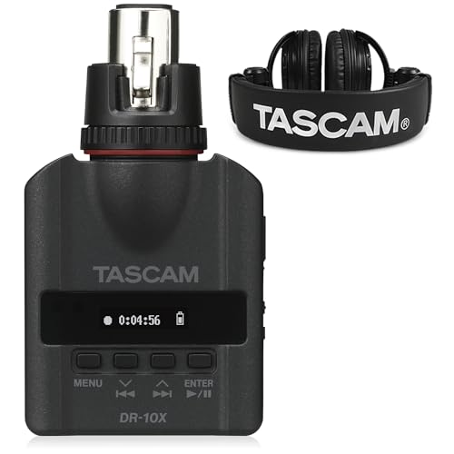 TASCAM DR-10X XLR Micro Audio Recorder and Studio Headphones