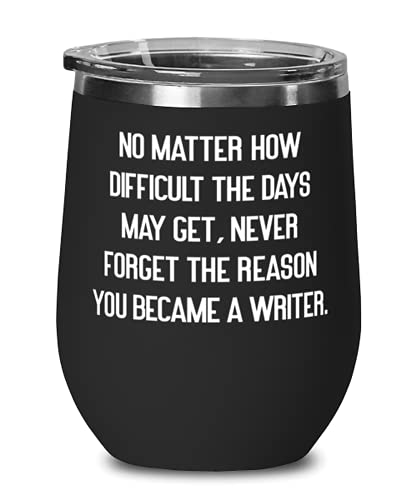 No Matter How Difficult the Days May Get, Never Forget the Reason You Became a. Wine Glass, Writer Wine Tumbler, Joke For Writer