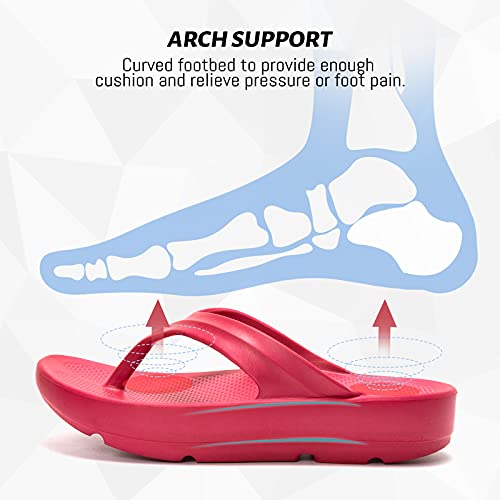 Image of FUNKYMONKEY Women's Comfort Flip Flops with Arch Support - Lightweight EVA Thong Sandals for Walking, Beach, and Daily Wear - Cushioned Footbed & Anti-Slip Sole