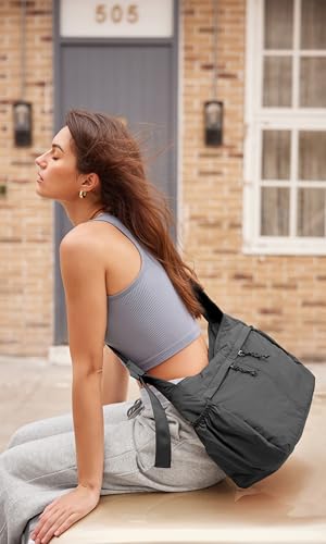 Image of ODODOS 20L Crossbody Tote Bag Large Capacity Lightweight Hobo Shoulder Sling Bags for Gym Shopping Beach Travel