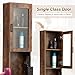 RESHABLE Salon Station for Hair Stylist,Hair Styling Storage Cabinet with Glass Door,Tool Dryer Holders, Salon Beauty Spa Barber Hair Staion,Rustic Brown