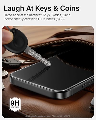 Image of SMARTDEVIL 2 Pack Privacy Screen Protector for iPhone 16 Plus /15 Plus | Military-Grade Shatterproof Protection, Tempered Glass Film , 9H Hardness, Fast & Easy Installation, Case Friendly Design
