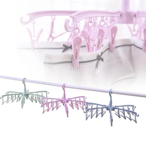 Support de séchage rotatif pour lingerie et pinces à linge intégrées