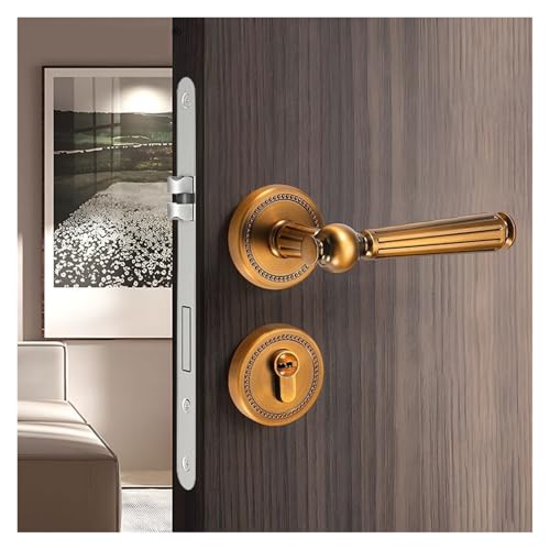 Cerradura de bronce amarillo magnética para puerta francesa interior de madera 2