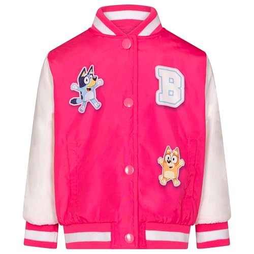 Bluey Girls Varsity Bomber Jacket Toddler to Big Kid Sizes (2T - 10-12)