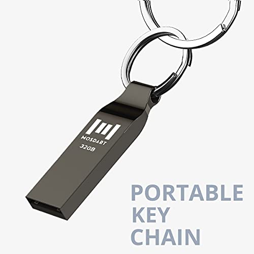 Mosdart 32Gb Fat32 Usb Flash Drive Waterproof Thumb Drive Metal Keychain Zip Drive 32G Usb2.0 Jump Drive Memory Stick For Storage And Backup, Titan Gray #TOP1