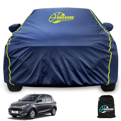 Image of Waterproof Car Body Cover for Maruti Suzuki Alto K10 100% All Weather Proof with Mirror & Antenna Packet & Full Bottom Elistic, Triple Stitching with 100% Nail Proof Cover Navy Blue