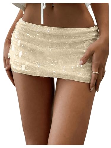 Image of Floerns Women's Sequin Low Waist Mini Skorts Night Out Skirt Shorts