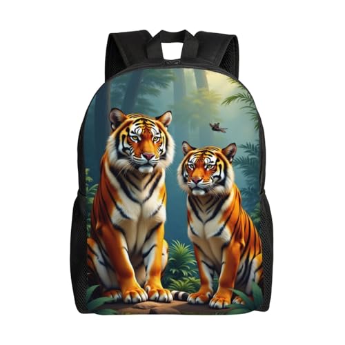 Comfort Fit Unisex Two Tigers in The Jungle Backpack Durable for Daily Commute & Travel Adventures 16 Inch