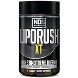 LIPORUSH NDS Nutrition XT - Super Concentrated Thermogenic with L-Carnitine & Teacrine for Shredding Fat - Supports Maximum Energy, Focus, Calorie Burning, Diuretic, Appetite Control (60 Capsules)