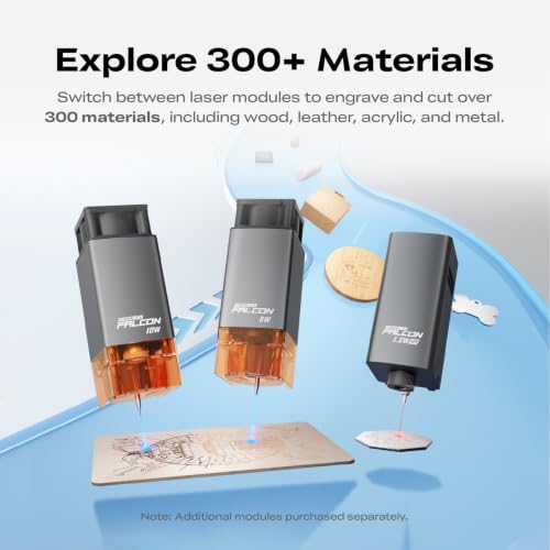 Image of Creality Falcon A1C 10W Mini Laser Engraver, Class 1 AI Desktop Laser Engraving Machine with Auto Focus, Smart Camera, Support 3 Laser Heads Interchange, 15,000 mm /min Speed, Works with 300+ Materials