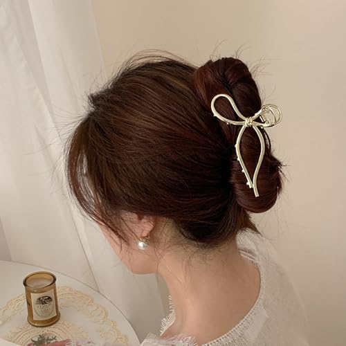 Pinza para cabello metálica dorada miniatura 7
