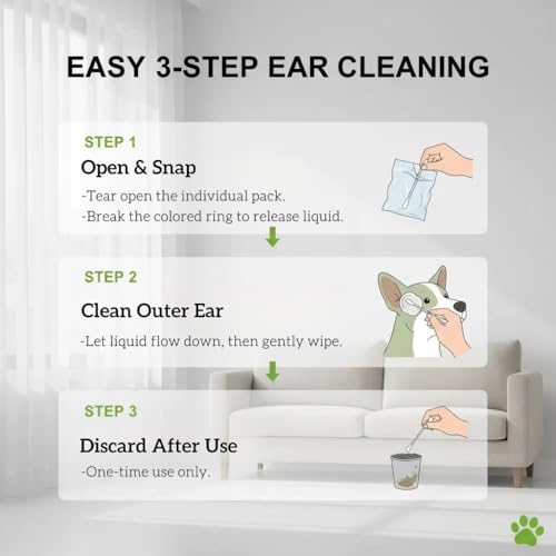 Image of 50 Pcs 2-in-1 Pet Ear Cleaning Cotton Swabs for Dogs & Cats - Essential Oil Infused Cat Ear Cleaner - Gentle Ear Wax Removal - Soothing Itch & Freshness - Individually Wrapped for Easy Use