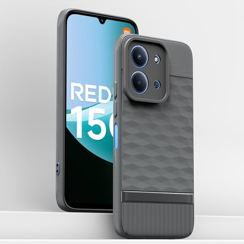 Image of Pikkme Back Cover for Redmi 15C 5G Camera Protection 3D Hexa Cube Design Silicone Protective Bumper Case (Grey)