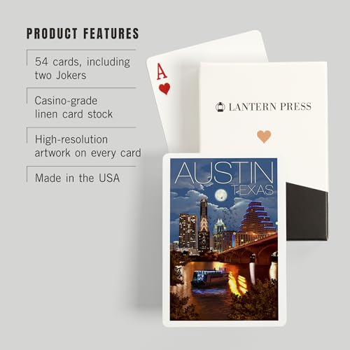 Lantern Press Austin Texas Skyline naipes póker 52 miniatura 3