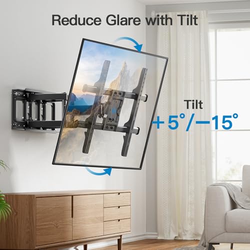 Pipishell Full Motion TV Wall Mount for Most 37-84 Inch TVs up to 132lbs, Wall Mount TV Bracket Articulating Swivel Tilt Extension Leveling Max VESA 600x400mm Fits 12/16" Wood Stud, PILFK1 by Pipishell - Image 5