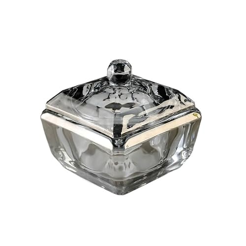 GFHTRELY Ashtray Lidded Creative Glass Ashtray, Multifunctional Ash Tray For Home Living Room Smoke Tray(Multicolored color,Quadrangle)