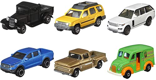 Matchbox Moving Parts City Streets Multipack, Collection Of 6 1:64 Scale Cars With Moving Doors, Trunk Or Hood For Collectors & Kids 3 Years Old & Up #TOP8