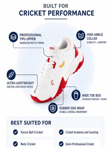 Image of By Sachin Tendulkar Unisex All Rounder Cricket Shoes | Grip and Durability for All Cricket Turfs with Rubber Studs