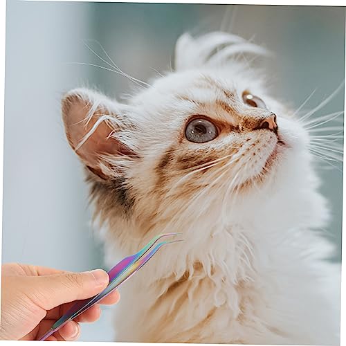 FONDOTIN Handheld Edelstahl Pinzette Für Entfernung Von Zecken Und Tierhaaren Praktisches Reinigungswerkzeug Für Hunde Und Katzen Ergonomischer Griff Langlebig