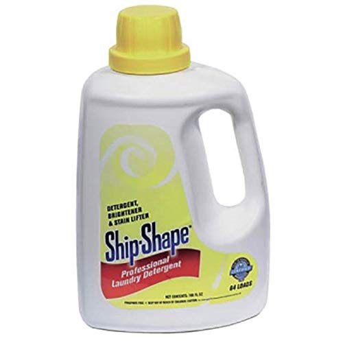 Ship-Shape Professional Liquid Laundry Detergent (100 Fl Oz) – Salon-Strength Washing Detergent for Towels, Capes & Linens – Removes Oils, Dyes & Odors – HE Compatible – Light Lemon Scent image 2