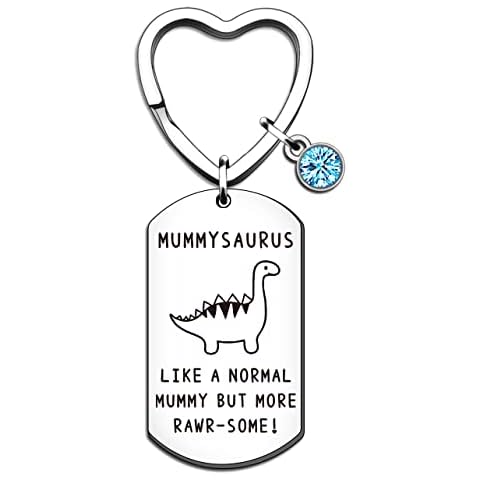 QMVMV Funny Mummy Gifts Mummysaurus Keyring from Daughter Son Birthday Christmas Thanksgiving Mothers Day Gifts for Mummy Mother Mama Mum Cover