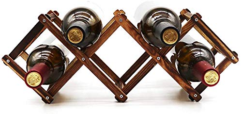 Lifestyle Foldable MDF & Wooden Wine Rack Organizer Display Shelf, Capacity 5 Bottle (5 Wine)-image-39